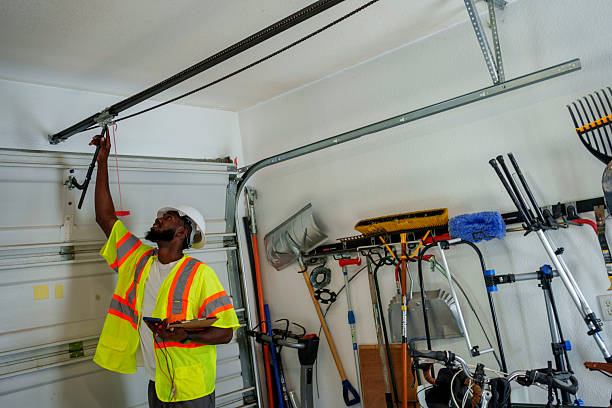 Professional Garage Door Installation technician working in Rockville, MN
